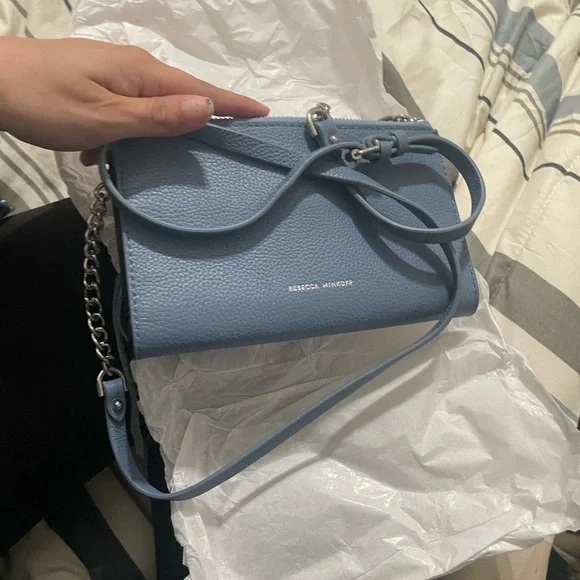 NWOT Rebecca Minkoff Multi Studded Wallet With Chain Strap - Blue - Picture 8 of 9